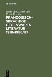 Cover von Französischsprachige Gegenwartsliteratur 1918-1986/87