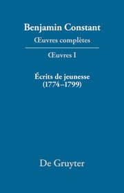 Cover von Écrits de jeunesse (1774-1799)