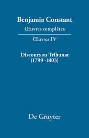 Cover von Discours au Tribunat.De la possibilité d'une constitution républicaine dans un grand pays (1799-1803)