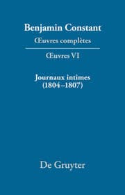 Cover von Journaux intimes (1804-1807) suivis de Affaire de mon père (1811)