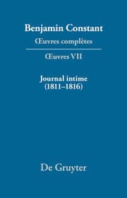 Cover von Journal intime (1811-1816).Carnet.Livres de dépenses