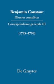 Cover von Correspondance 1795-1799