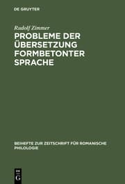Cover von Probleme der Übersetzung formbetonter Sprache