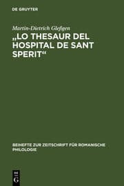 Cover von 'Lo Thesaur del Hospital de Sant Sperit'