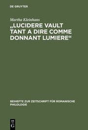 Cover von 'Lucidere vault tant a dire comme donnant lumiere'