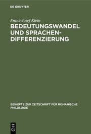 Cover von Bedeutungswandel und Sprachendifferenzierung