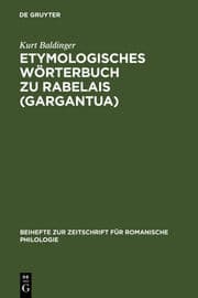 Cover von Etymologisches Wörterbuch zu Rabelais (Gargantua)