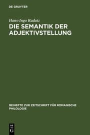 Cover von Die Semantik der Adjektivstellung