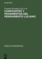 Cover von Constantes y fragmentos del pensamiento luliano
