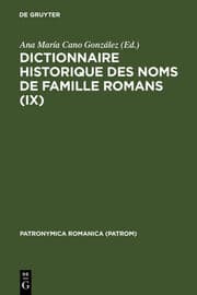Cover von Dictionnaire historique des noms de famille romans (IX)
