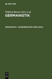 Cover von Germanistik - Namenregister (1995-2004)