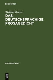 Cover von Das deutschsprachige Prosagedicht