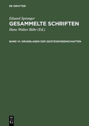 Cover von Grundlagen der Geisteswissenschaften