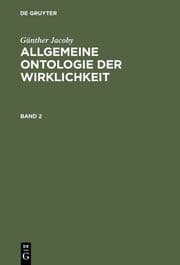 Cover von Günther Jacoby: Allgemeine Ontologie der Wirklichkeit. Band 2