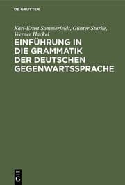 Cover von Einführung in die Grammatik der deutschen Gegenwartssprache