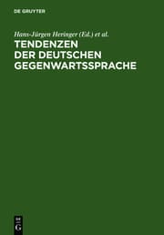Cover von Tendenzen der deutschen Gegenwartssprache