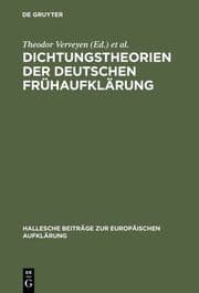 Cover von Dichtungstheorien der deutschen Frühaufklärung