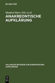 Cover von Anakreontische Aufklärung