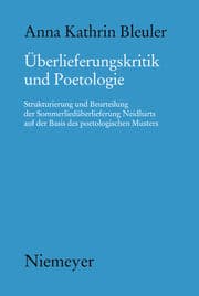 Cover von Überlieferungskritik und Poetologie
