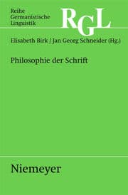 Cover von Philosophie der Schrift