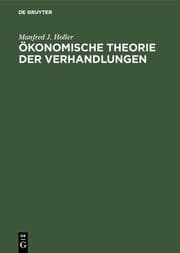Cover von Ökonomische Theorie der Verhandlungen