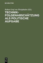 Cover von Technikfolgenabschätzung als politische Aufgabe