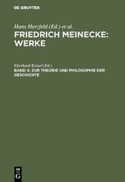 Cover von Zur Theorie und Philosophie der Geschichte