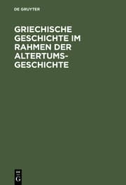 Cover von Griechische Geschichte im Rahmen der Altertumsgeschichte