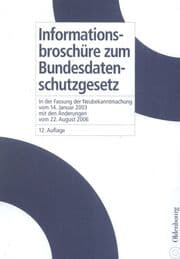 Cover von Informationsbroschüre zum Bundesdatenschutzgesetz