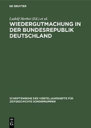 Cover von Wiedergutmachung in der Bundesrepublik Deutschland
