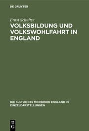 Cover von Volksbildung und Volkswohlfahrt in England