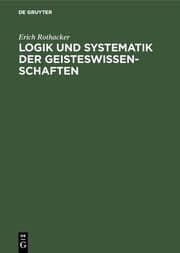 Cover von Logik und Systematik der Geisteswissenschaften