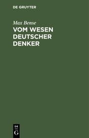 Cover von Vom Wesen deutscher Denker