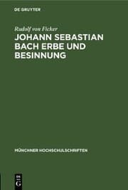 Cover von Johann Sebastian Bach Erbe und Besinnung
