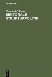 Cover von Sektorale Strukturpolitik