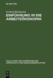 Cover von Einführung in die Arbeitsökonomik