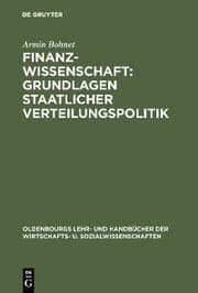 Cover von Finanzwissenschaft: Grundlagen staatlicher Verteilungspolitik