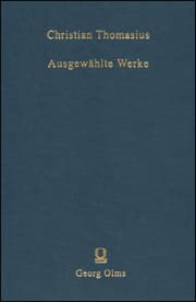 Cover von Christian Thomasius: Ausgewählte Werke