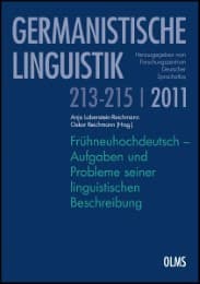 Cover von Frühneuhochdeutsch - Aufgaben und Probleme seiner linguistischen Beschreibung