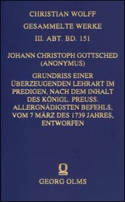 Cover von Grundriß einer überzeugenden Lehrart im Predigen, nach dem Inhalt des königl. Preuß. Allergnädigsten Befehls, vom 7 März des 1739 Jahres, entworfen