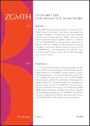 Cover von ZGMTH - Zeitschrift der Gesellschaft für Musiktheorie, 10. Jahrgang 2013
