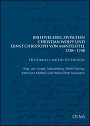 Cover von Briefwechsel zwischen Christian Wolff und Ernst Christoph von Manteuffel: 1738-1748