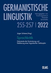 Cover von Sprachkritik