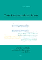 Cover von Three Schenkerian-Based Studies