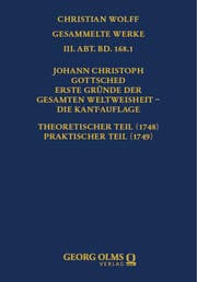 Cover von Johann Christoph Gottsched: Erste Gründe der gesamten Weltweisheit - Die Kant-Auflage