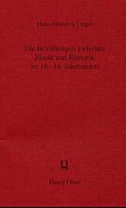 Cover von Die Beziehungen zwischen Musik und Rhetorik im 16.-18. Jahrhundert