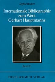 Cover von Internationale Bibliographie zum Werk Gerhart Hauptmanns - - II. Band