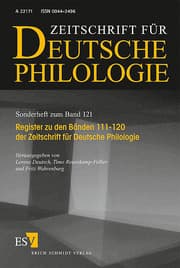 Cover von Zeitschrift für deutsche Philologie