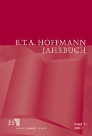Cover von E.T.A. Hoffmann-Jahrbuch 2003