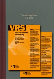 Cover von Verkehrsrechts-Sammlung (VRS) Gesamtregister Band 91-100